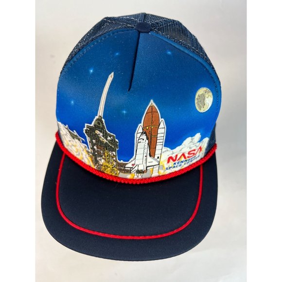 Kandi Tops NASA Kennedy Space Center Mesh Back Trucker Cap OS Adjustable Blue - Picture 7 of 16
